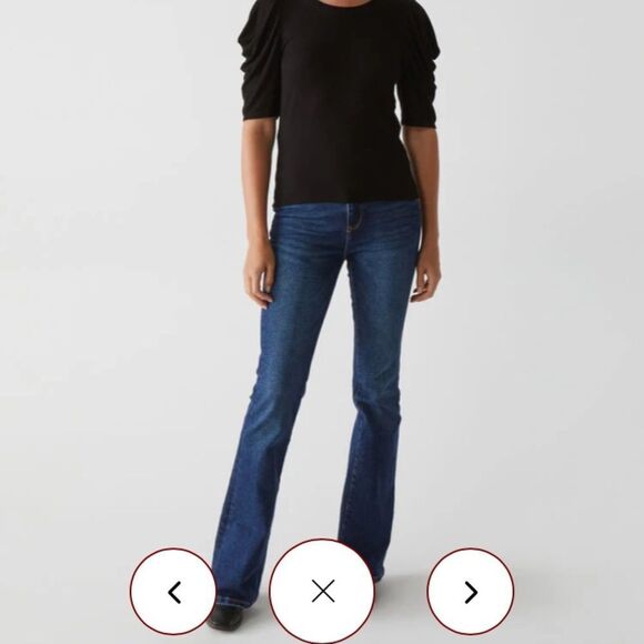 Michael Stars Andrea Pleat Sleeves Black Crop Top, size XL - Picture 4 of 13